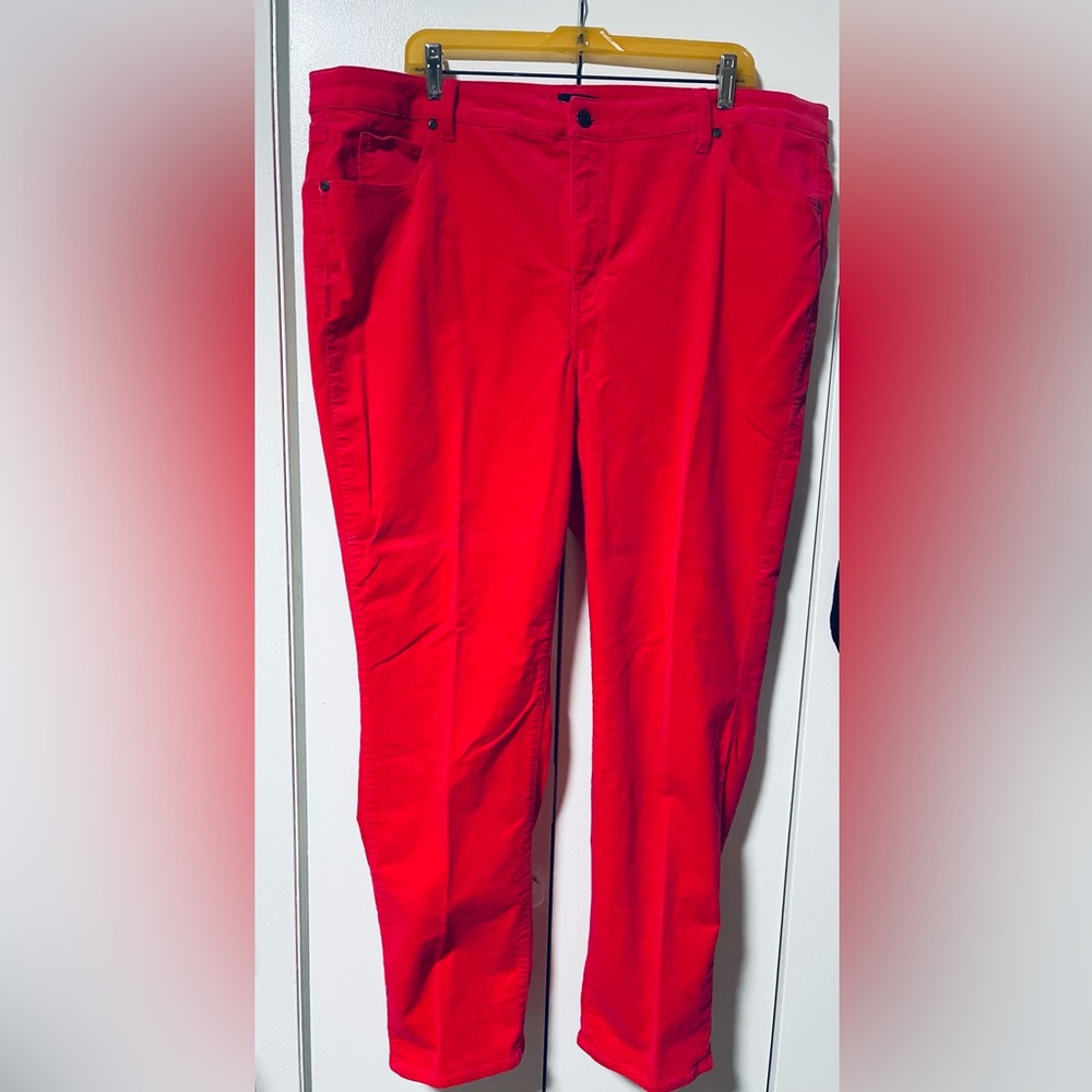 Talbots Women's Vibrant Fuchsia Straight Leg Corduroy Jeans-30" Inseam